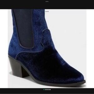 New! Tommi Velvet Ankle Boot Dark Blue Fashion Booties Mossimo™ Women’s Size 6